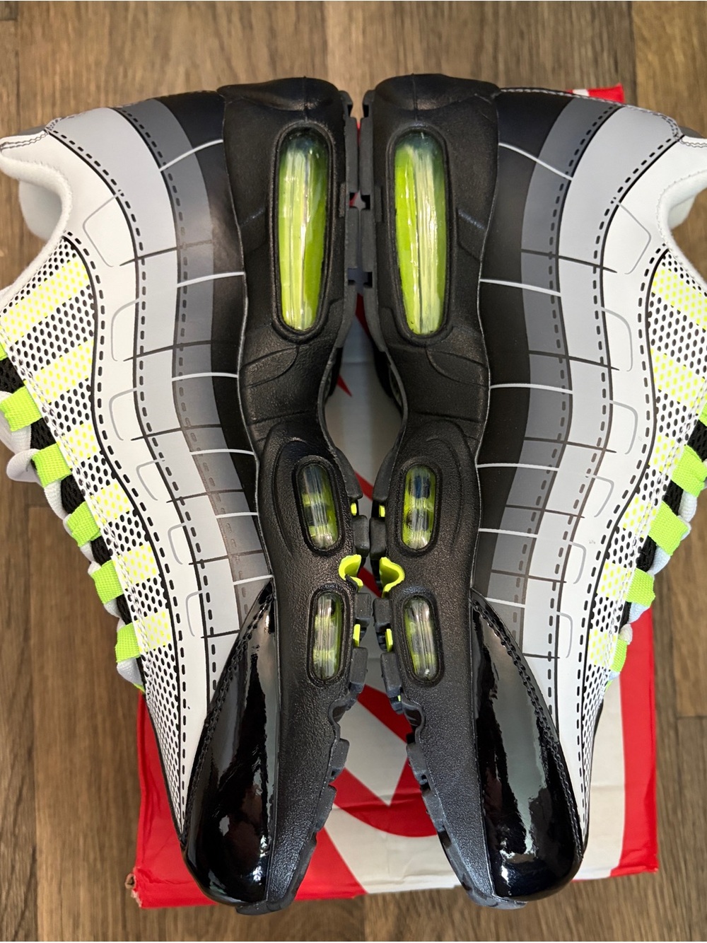 Size - 9.5 Nike air max 95 Neon/LEGO collaboration Athletic Sneakers - Picture 2 of 6